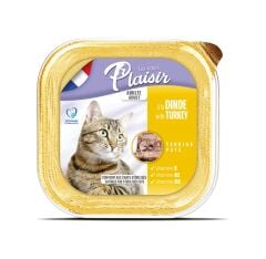 Plaisir Hindi Etli Pate Yetişkin Kedi Yaş Maması 100 Gr