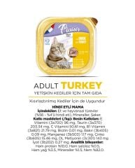 Plaisir Hindi Etli Pate Yetişkin Kedi Yaş Maması 100 Gr