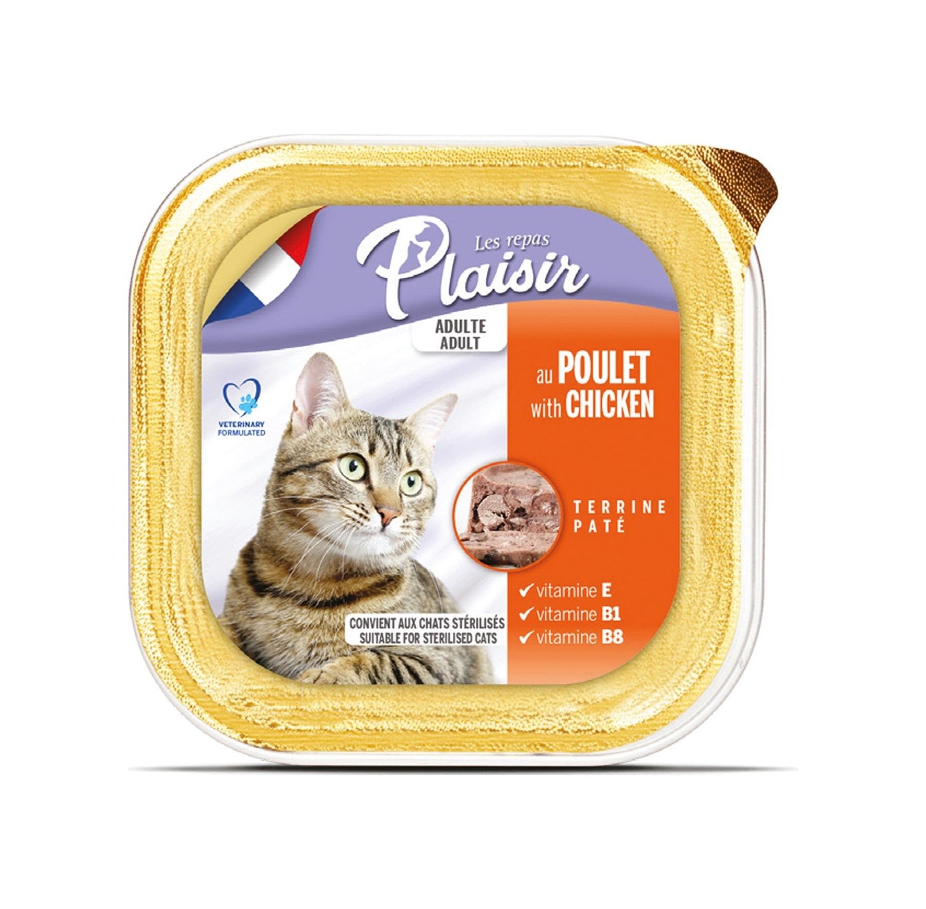 Plaisir Pate Tavuk Etli Yetişkin Kedi Maması 12 x 100 G