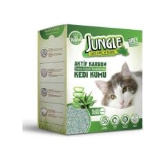 Jungle Aktif Karbonlu Aloe Vera Kokulu Gri İnce Topaklaşan Kedi Kumu 3 x 6 L