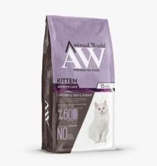 Animal World Kitten Tavuklu Balıklı & Karidesli Kedi Maması 15 Kg