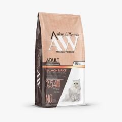 Animal World Kısırlaştırılmış Somonlu Yetişkin Kedi Maması 15 KG