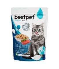 Bestpet Ton Balıklı ve Hamsili Jelly Pouch Yetişkin Kedi Yaş Maması 85 Gr