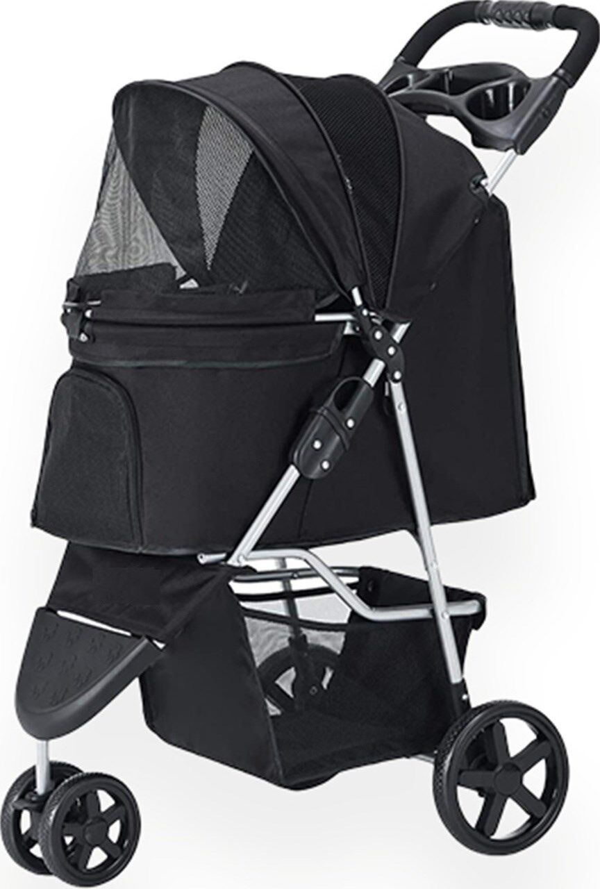 Zampa TriBoro Köpek Gezdirme Arabası 45 x 80 x 90 CM Siyah