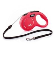 Flexi New Classic Otomatik İp Köpek Gezdirme Kayışı S Beden 5m Kırmızı