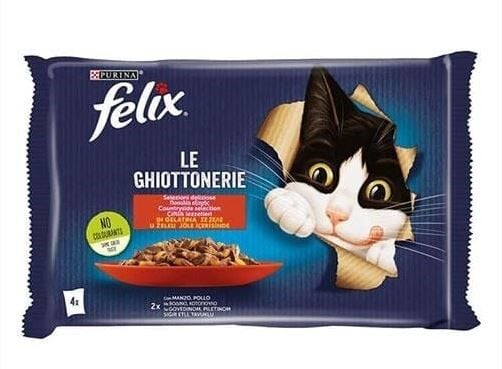 Purina Felix Multipack Sığır ve Tavuk Etli Yetişkin Kedi Maması 4 x 85 Gr x 12 Adet