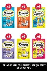 Dreamies Kedi Ödül Maması Karışık Paket 60 Gr x 12 Adet