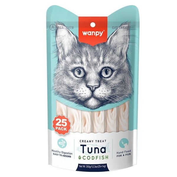 Wanpy Ton & Morina Balıklı Krema Kedi Ödülü 25 x14 Gr