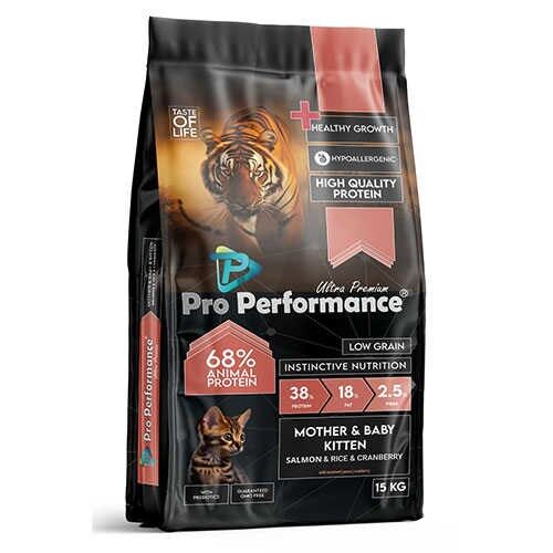 Pro Performance Mother Baby Kitten Somonlu ve Pirinçli Anne Yavru Kedi Maması 15 Kg