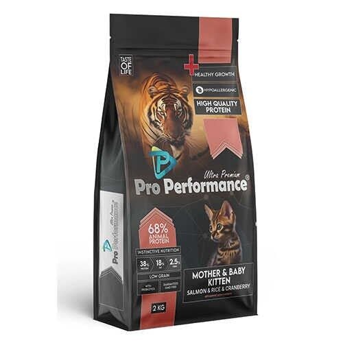 Pro Performance Mother Baby Kitten Somonlu ve Pirinçli Anne Yavru Kedi Maması 2 Kg
