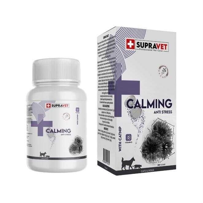 Supravet Kedi ve Köpekler İçin Sakinleştirici Calming Tablet + Vitamin D (75 Tablet)