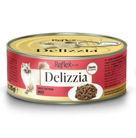 Reflex Plus Delizzia Sos İçinde Dana Parça Etli Yetişkin Kedi Konservesi 85 Gr