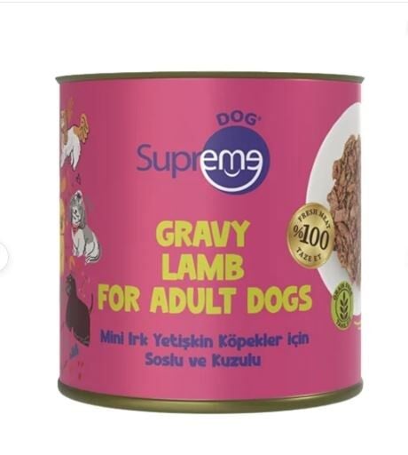 Supreme Dog Sos İçinde Kuzulu Mini Irk Yetişkin Köpek Konservesi 200 Gr