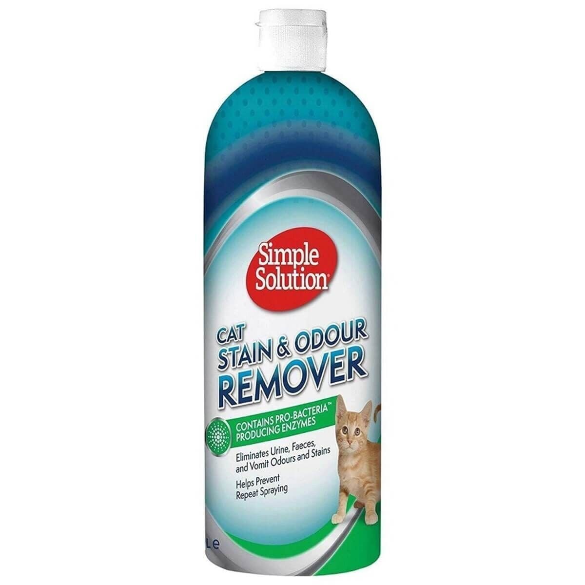 Simple Solution Kediler için Leke ve Koku Giderici Flip Top Kapak 1 Lt
