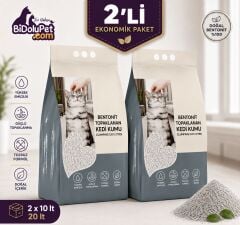 Animal World Aktif Karbonlu Topaklanan Bentonit Kedi Kumu 10 Lt x 2 Adet