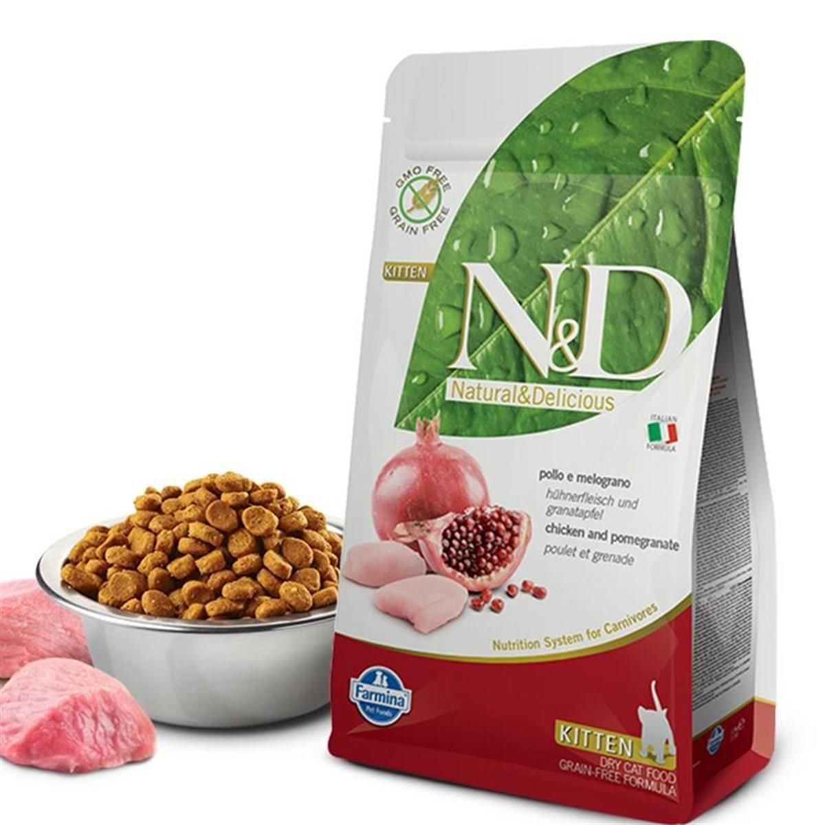 N&D Kitten Tahılsız Tavuk ve Narlı Yavru Kedi Maması 1,5 Kg