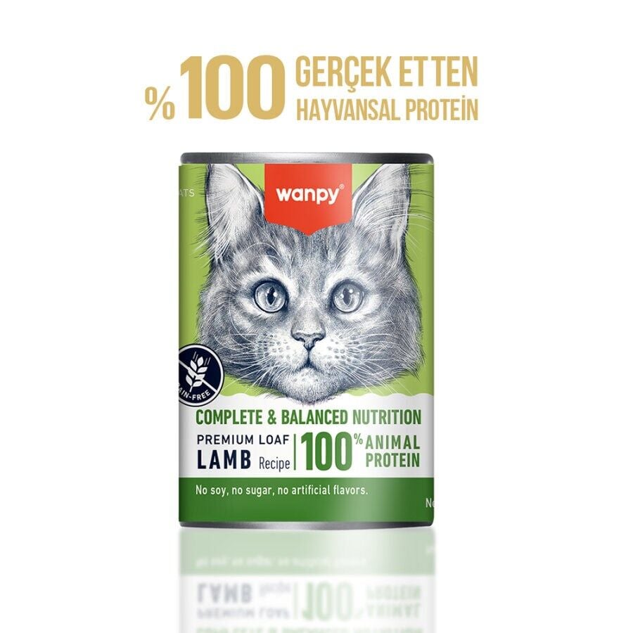 Wanpy Tahılsız Kuzu Etli Kedi Konserve 375 Gr x 12 Adet