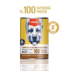 Wanpy Tahılsız Biftekli %100 Gerçek Et Köpek Konservesi 375 Gr