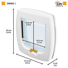 Ferplast Swing 1 Kedi Köpek Kapısı Beyaz 14,8 x 14,5 x 24 Cm