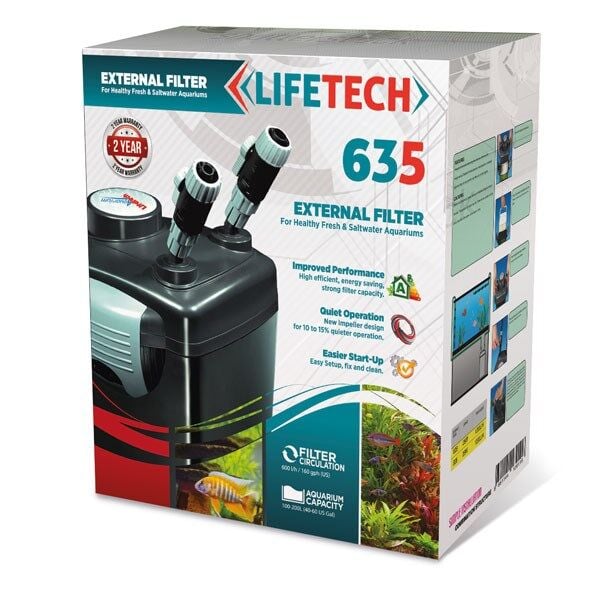 LifeTech 635 Akvaryum Dış Filtre Siyah Kova İçi Dolu 600 L/H