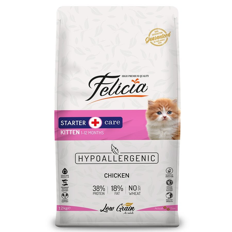 Felicia Yavru Tavuklu Az Tahıllı HypoAllergenic Kedi Maması 12 Kg
