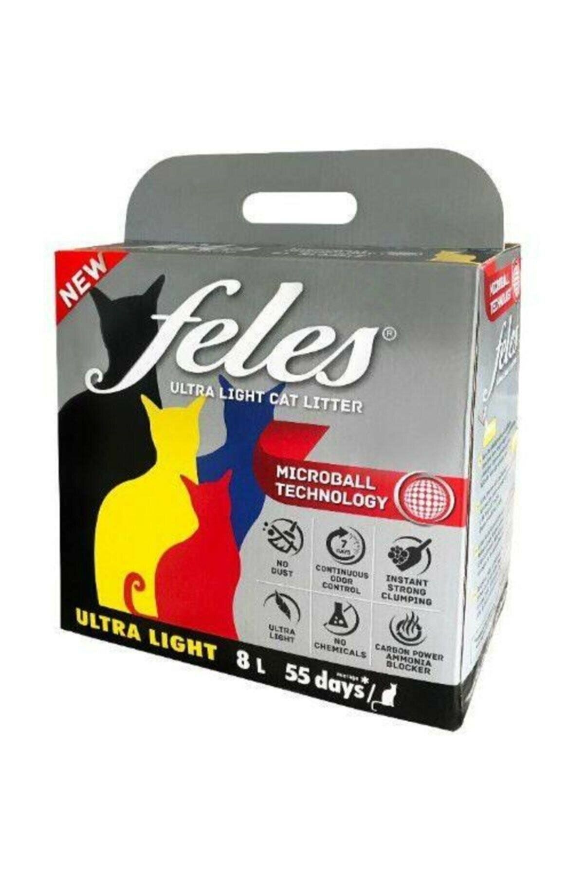 Feles Ultra Light Karbonlu Topaklaşan Kedi Kumu 8 L