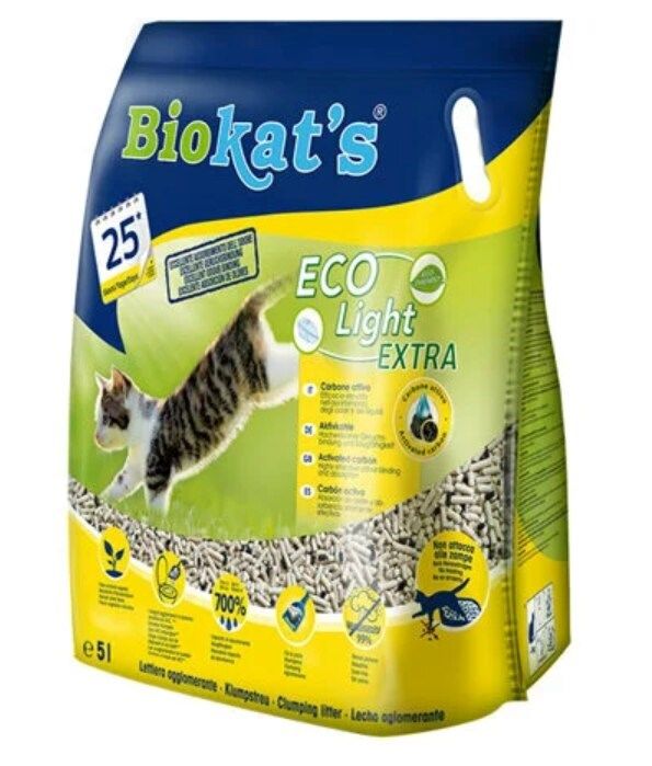 Biokat's Eco Light Extra Pelet Aktif Karbonlu Kedi Kumu 5 L x 2 Adet