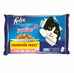 Purina Felix Tavuklu & Sığır Etli Pouch Yavru Kedi Yaş Maması Ekonomik Paket 4 x 85 Gr