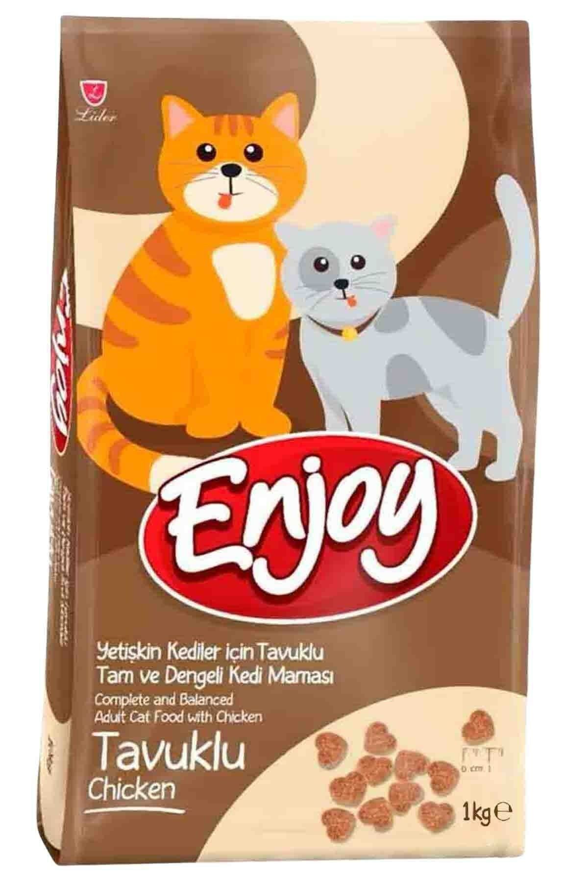 Enjoy Tavuklu Yetiskin Kedi Mamasi 1 Kg x 10 Adet