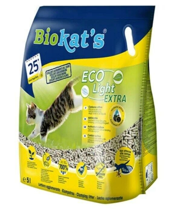 Biokat's Eco Light Extra Pelet Aktif Karbonlu Kedi Kumu 5 L x 6 Adet