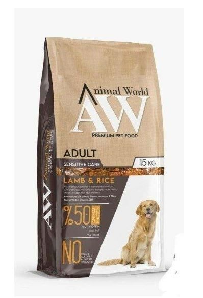 Animal World Adult Kuzu Etli Pirinçli Yetişkin Köpek Maması 15 KG