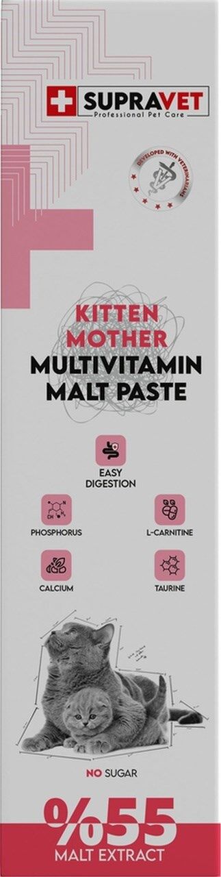Supravet Hamile ve Yavru Kediler İçin Kalsiyum ve Taurinli Multi Vitamin Kedi Macunu 100 G