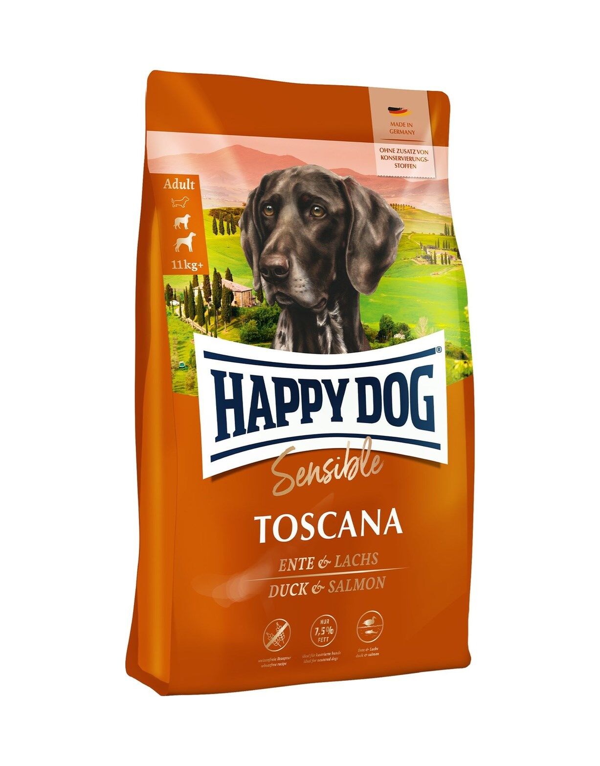 Happy Dog Supreme Sensible Toscana Somonlu Orta ve Büyük Irk Yetişkin Köpek Kuru Maması 4 KG